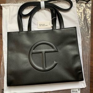 Telfar Black Medium Shopping Bag